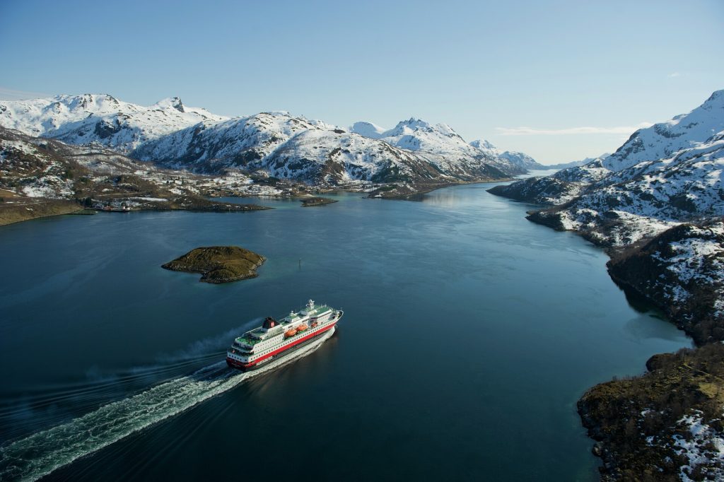 Cruise ship Richard With sailing on icy waters