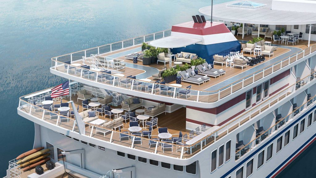 american cruise lines vessel top deck