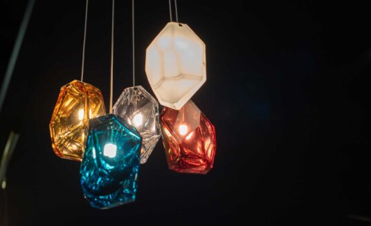 close up of chelsom lighting in red, blue, white, clear and yellow