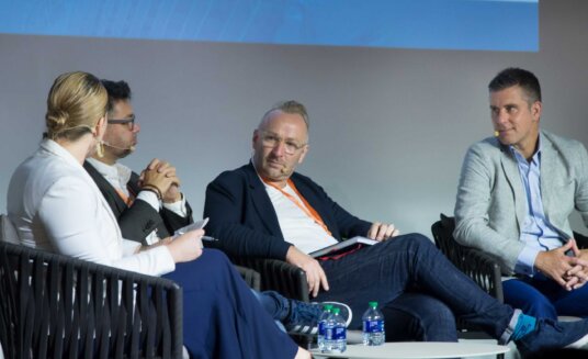 close up of the panel speaking at cruise ship interiors expo conference 2019